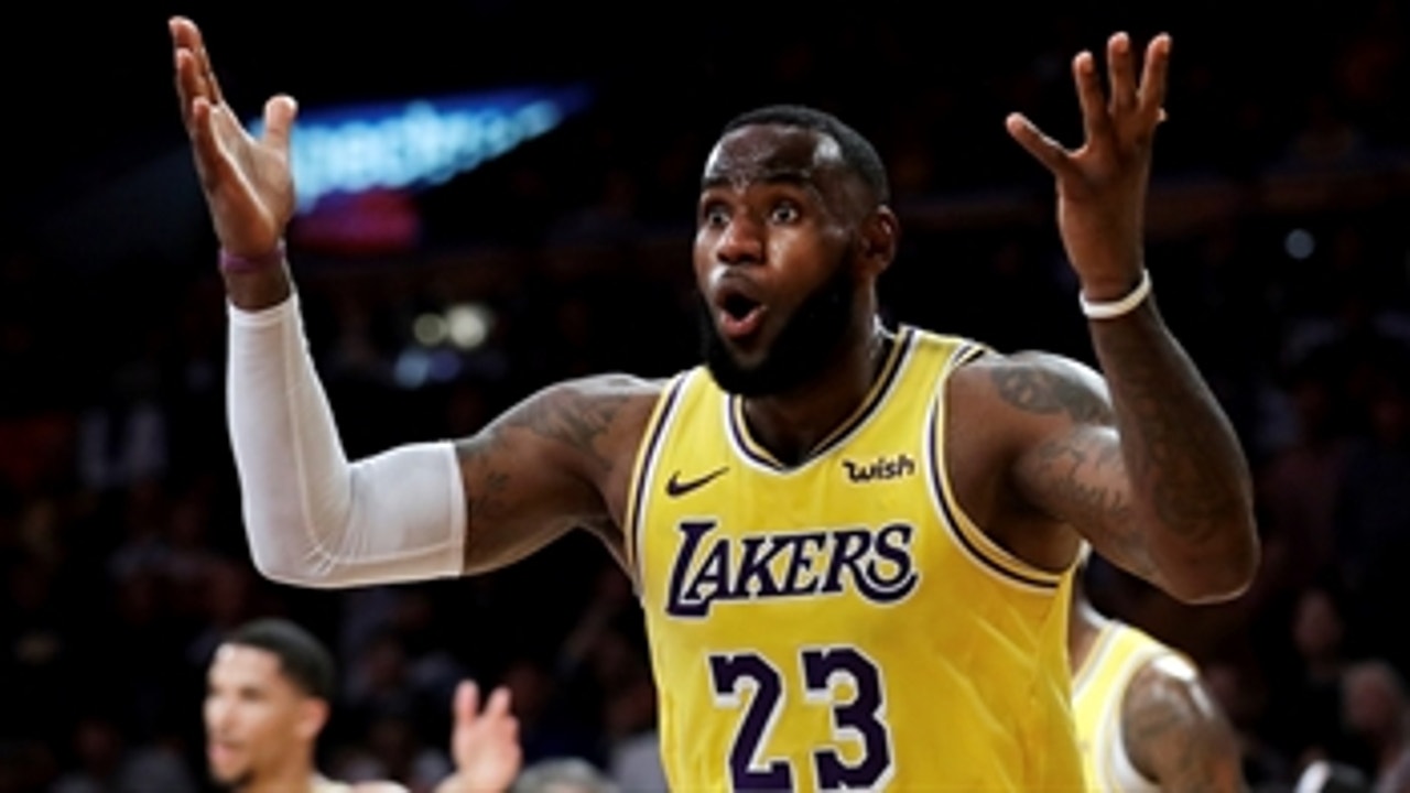 Skip Bayless gives LeBron James an 'B-' for his performance in the Lakers' win over Rockets