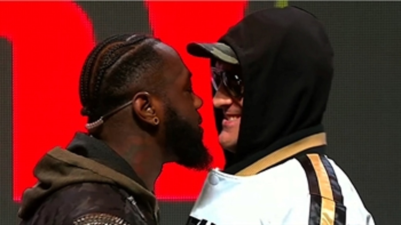 Deontay Wilder and Tyson Fury get into a shoving match before press conference | PBC on FOX