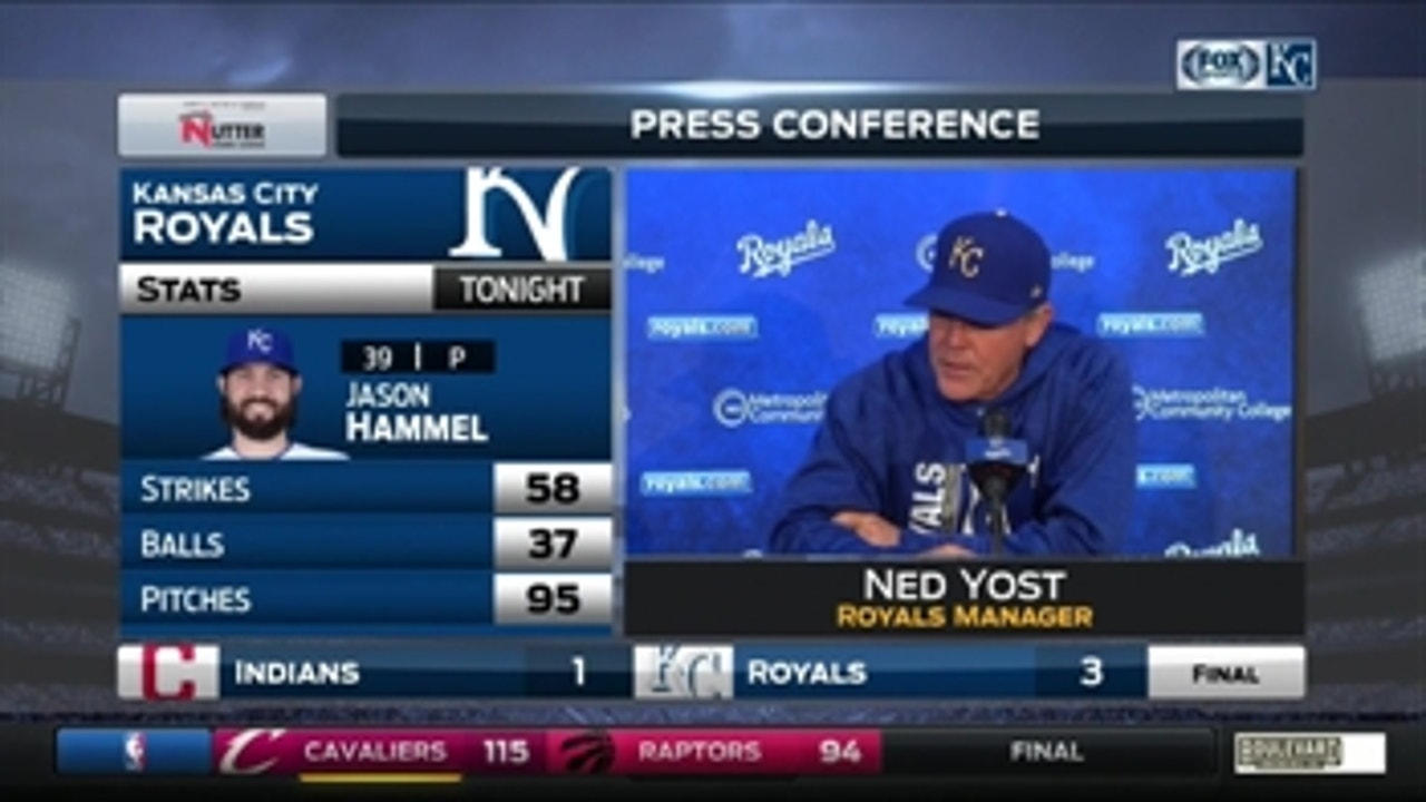 Yost on why Hammel pitched from the stretch all night