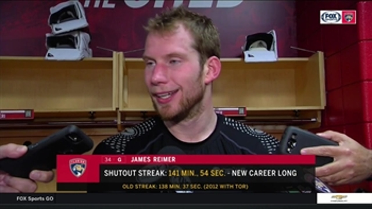 James Reimer records 4th straight win along with a new career high scoreless streak