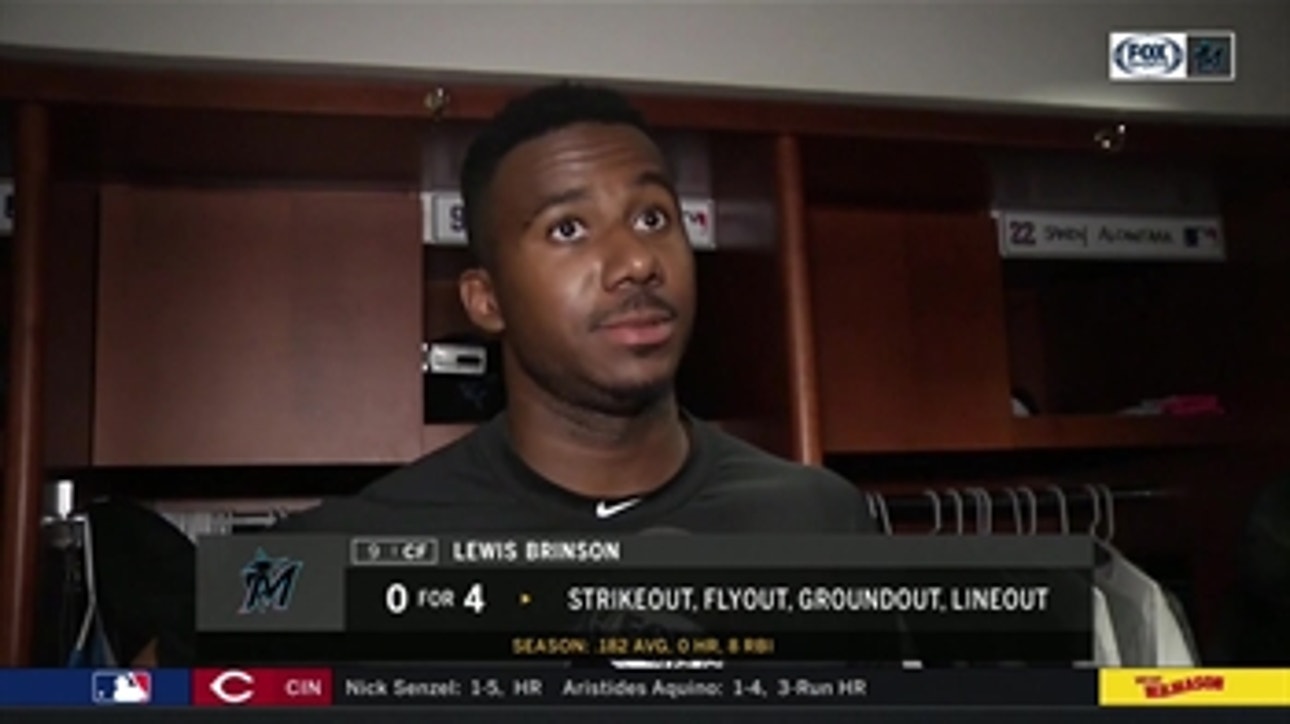 Lewis Brinson talks about finding rhythm at the plate, his outstanding play in the outfield