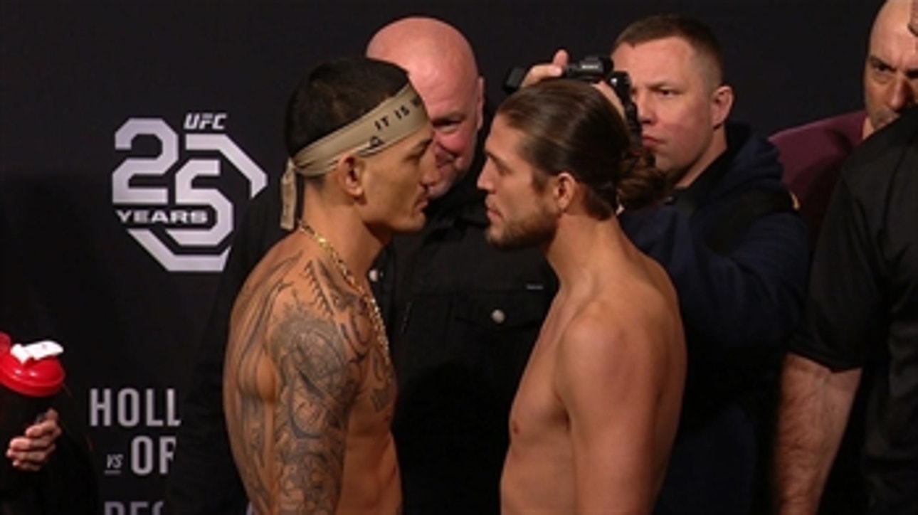 Brian Ortega faces off with Max Holloway ' WEIGH-INS ' UFC 231