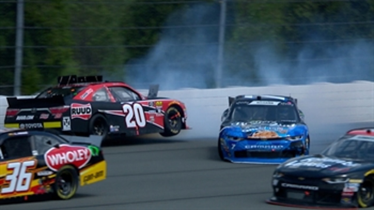 Justin Allgaier and Christopher Bell wreck at Pocono | 2018 NASCAR XFINITY SERIES | FOX NASCAR
