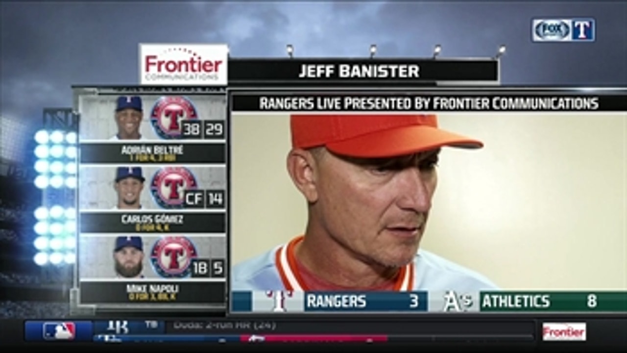 Jeff Banister: 'Couldn't get the big hit we needed'