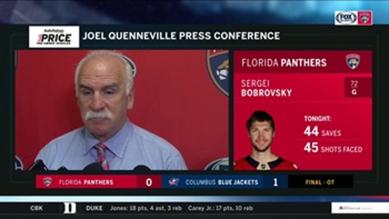 Joel Quenneville talks about Panthers' OT loss to Blue Jackets, need to continue to add more pace