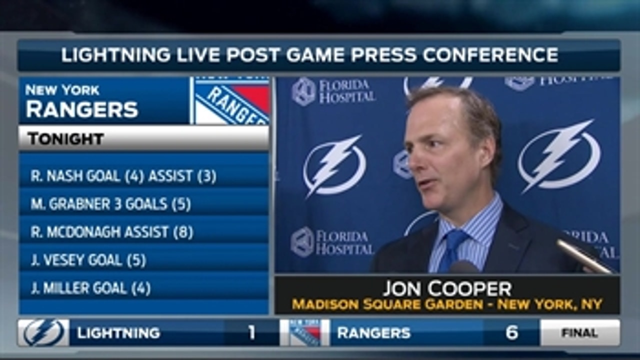 Jon Cooper: It's alarming any time you lose three in a row