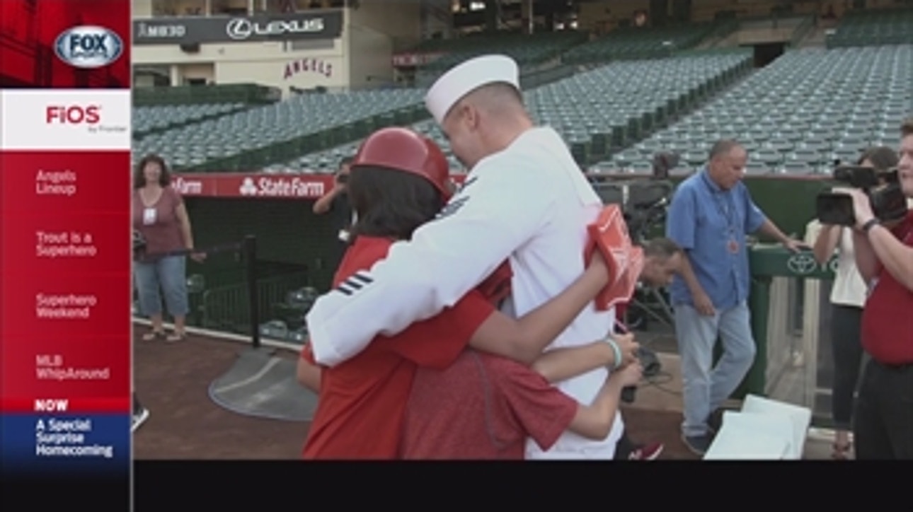 Angels Live: Mike Trout helps military dad surprise his family