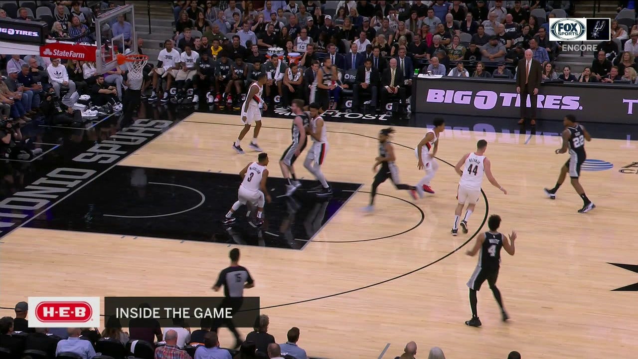 WATCH: Derrick White takes one to the hole against the Trail Blazers ' Spurs ENCORE