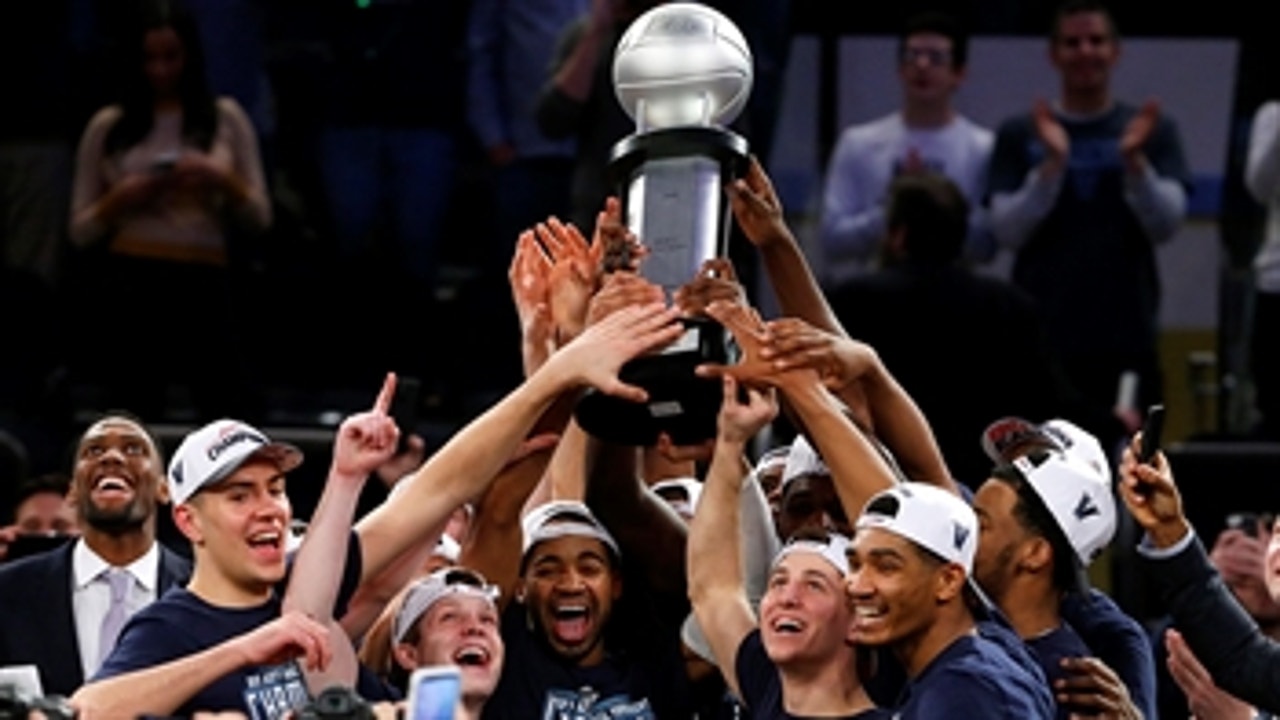 Villanova celebrates after winning the 2019 Big East Tournament