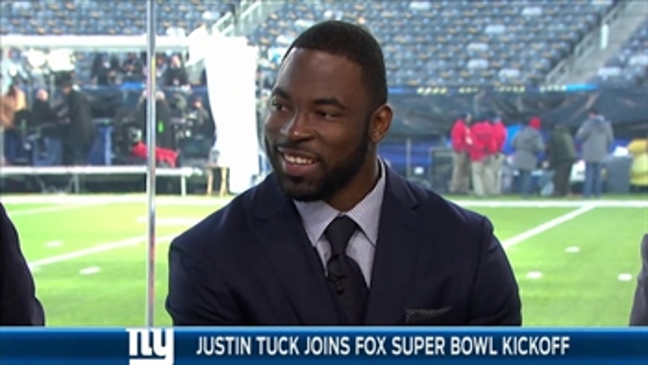 Justin Tuck drops by FOX Super Bowl Kickoff
