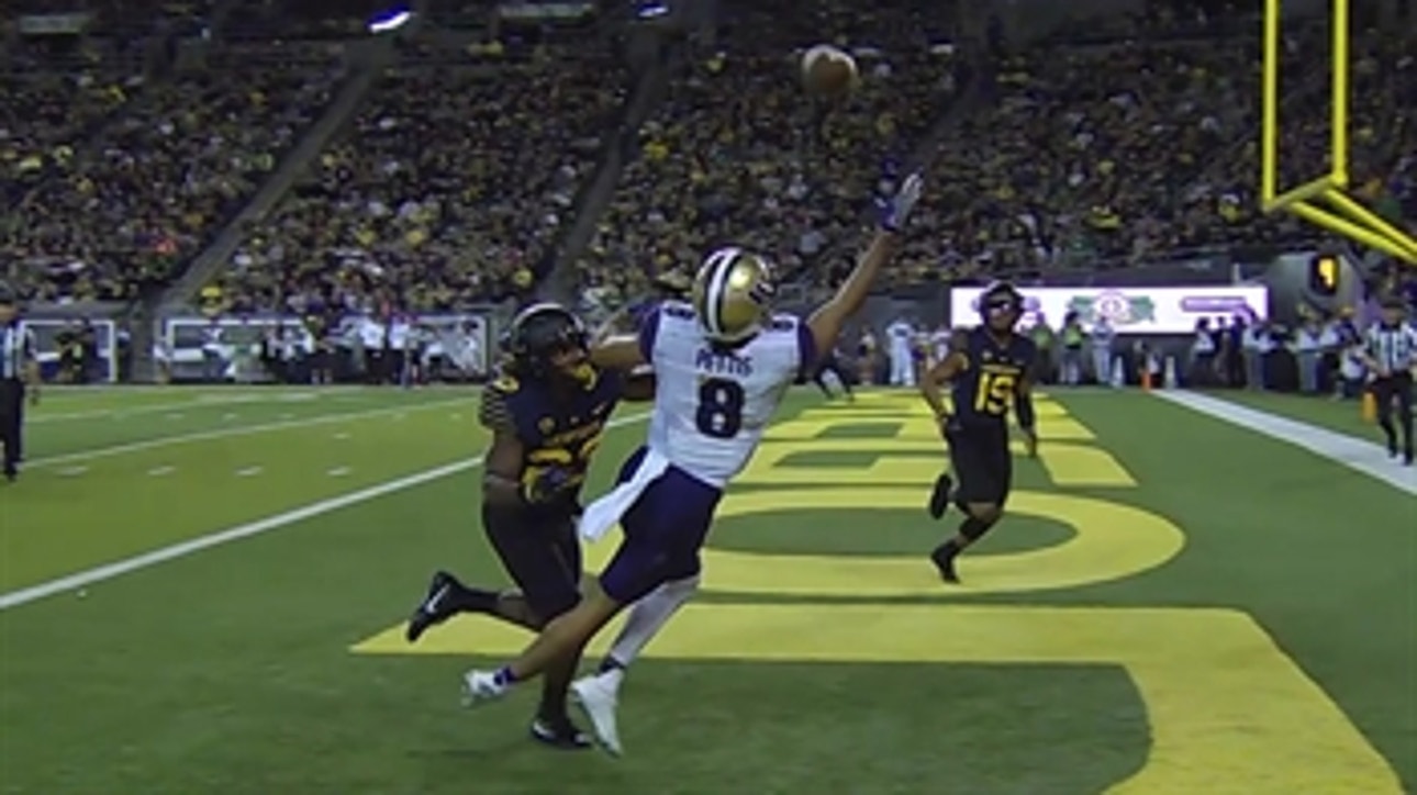 Dante Pettis makes one-handed catch for 28-yard TD  from Jake Browning