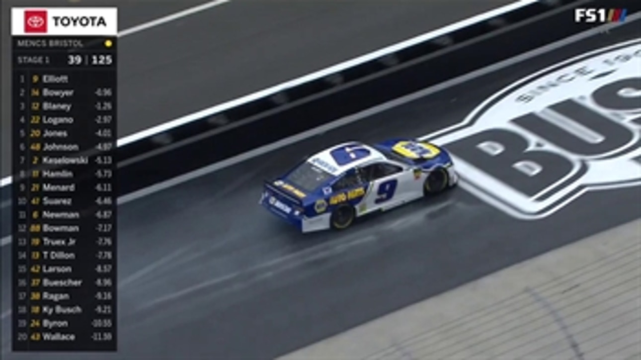 Chase Elliott gets spun while leading at Bristol Motor Speedway