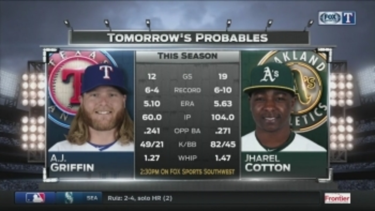 A.J. Griffin goes in series finale ' Rangers Live