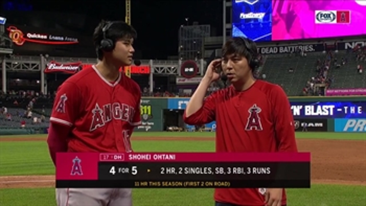 Shohei Ohtani thrilled with career night, gives update on pitching status