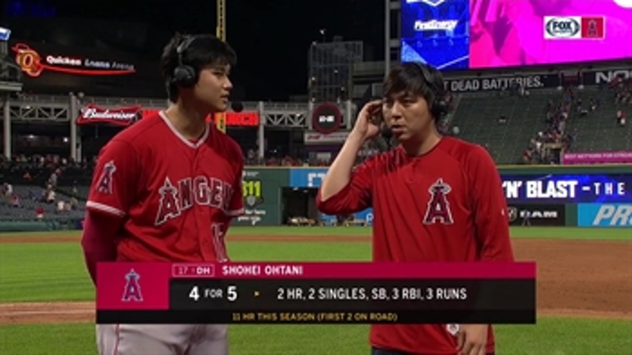 Shohei Ohtani thrilled with career night, gives update on pitching status