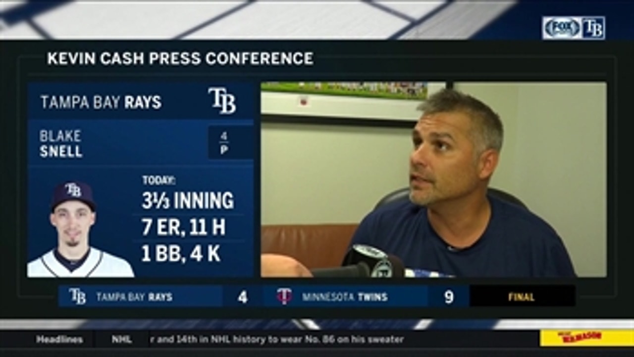Kevin Cash breaks down Blake Snell's start after Rays' loss to high-octane Twins