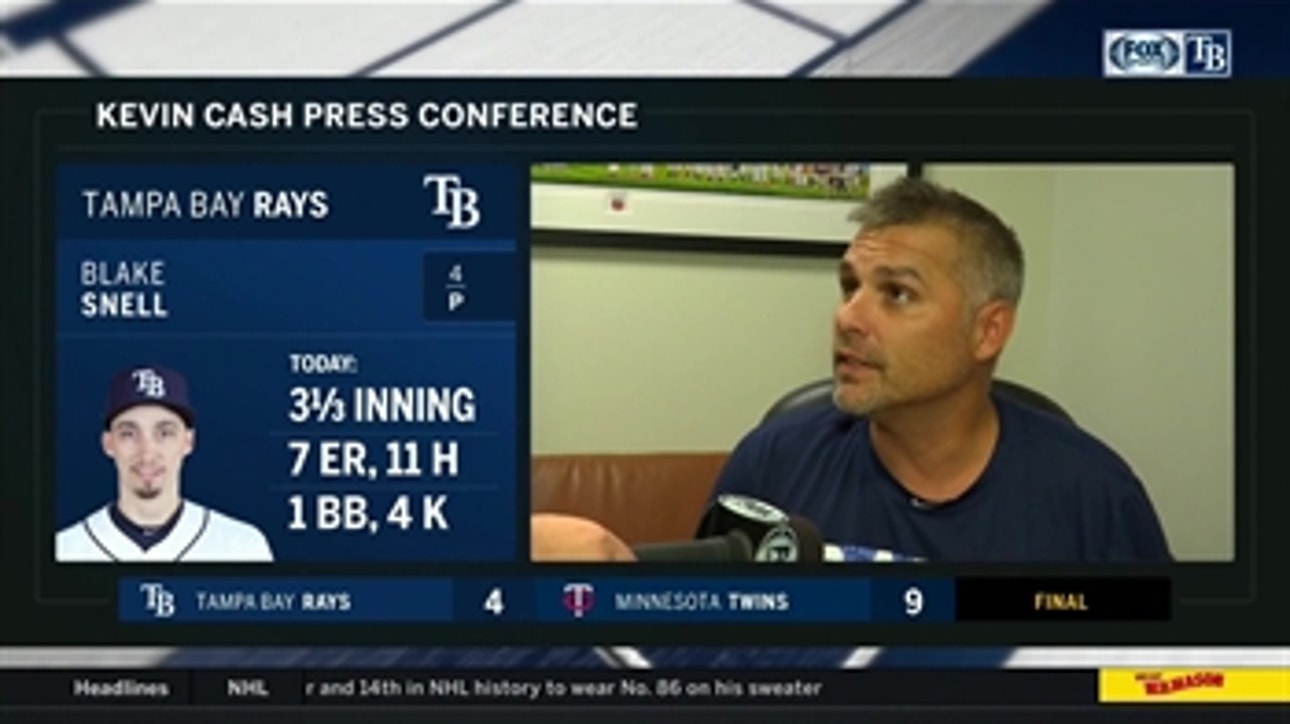 Kevin Cash breaks down Blake Snell's start after Rays' loss to high-octane Twins