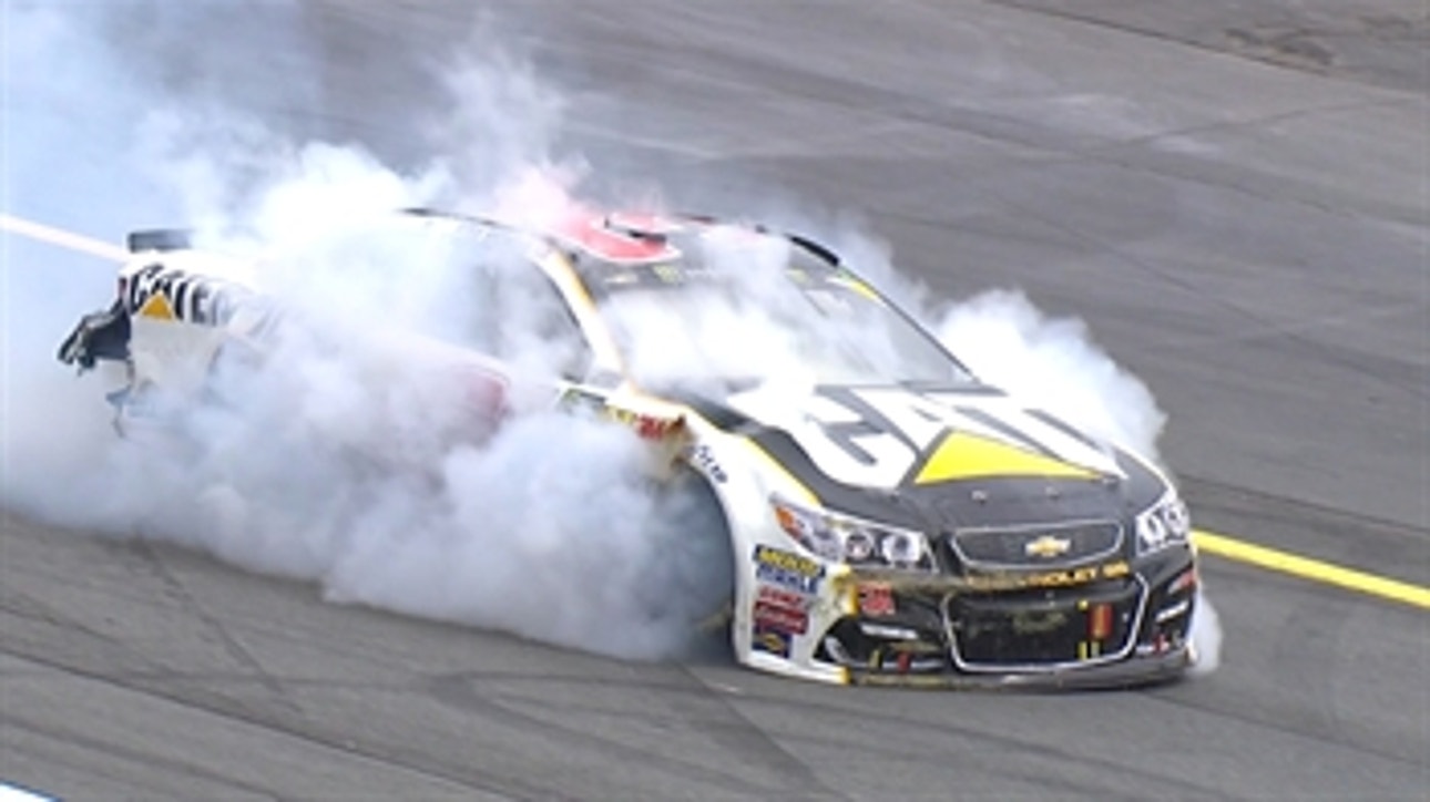 Ryan Newman erupts in flames after contact from Clint Bowyer | 2017 CHARLOTTE