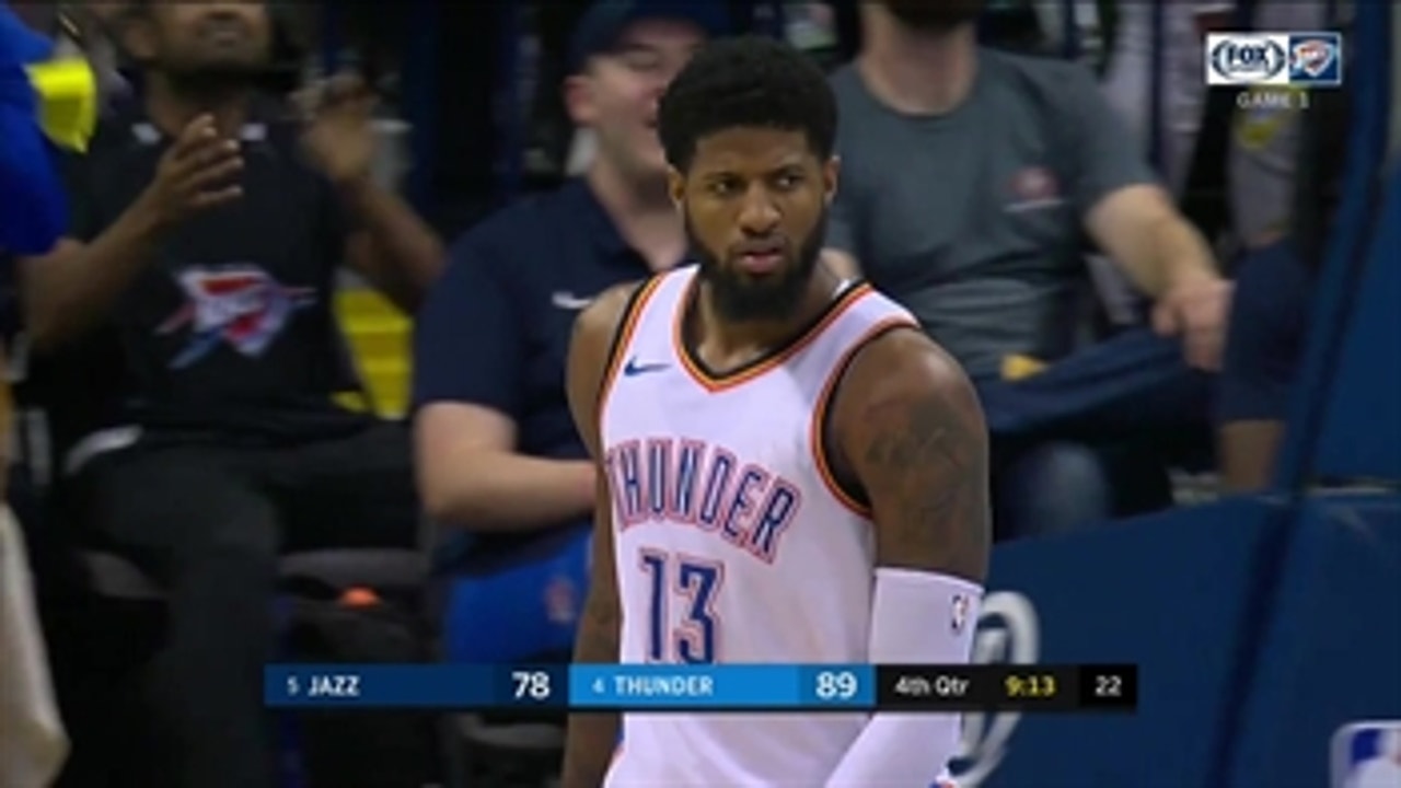 WATCH: Paul George Breaking Records with a 3-point shot vs. Jazz ' Jazz at Thunder