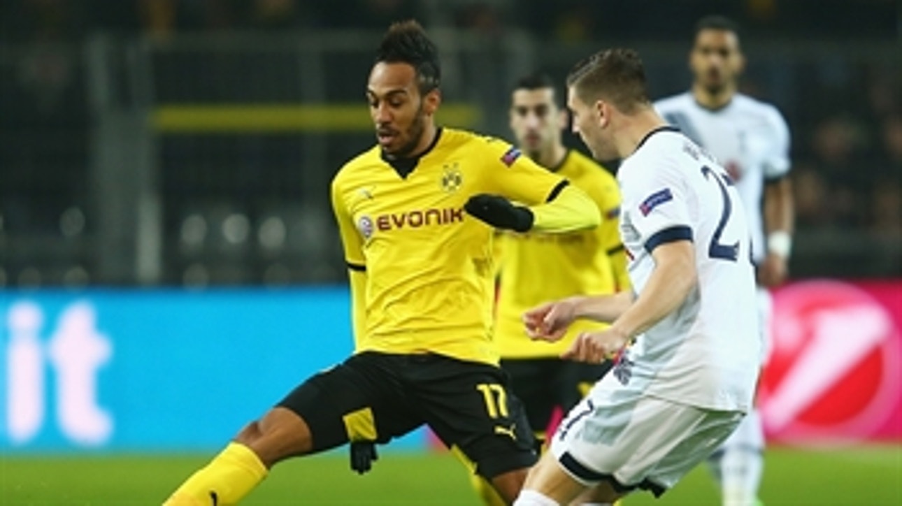 Aubameyang's header gives Dortmund a 1-0 lead ' 2015-16 Europa League Highlights