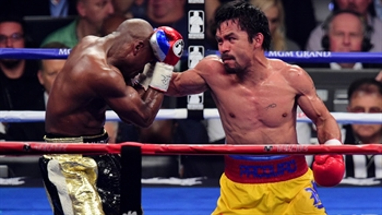 Manny Pacquiao reacts after loss to Mayweather Jr.