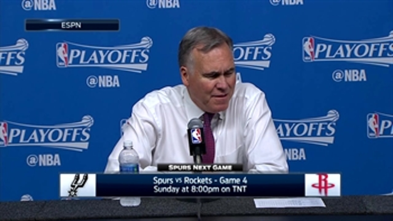 Mike D'Antoni on Rockets Game 3 loss at home against Spurs