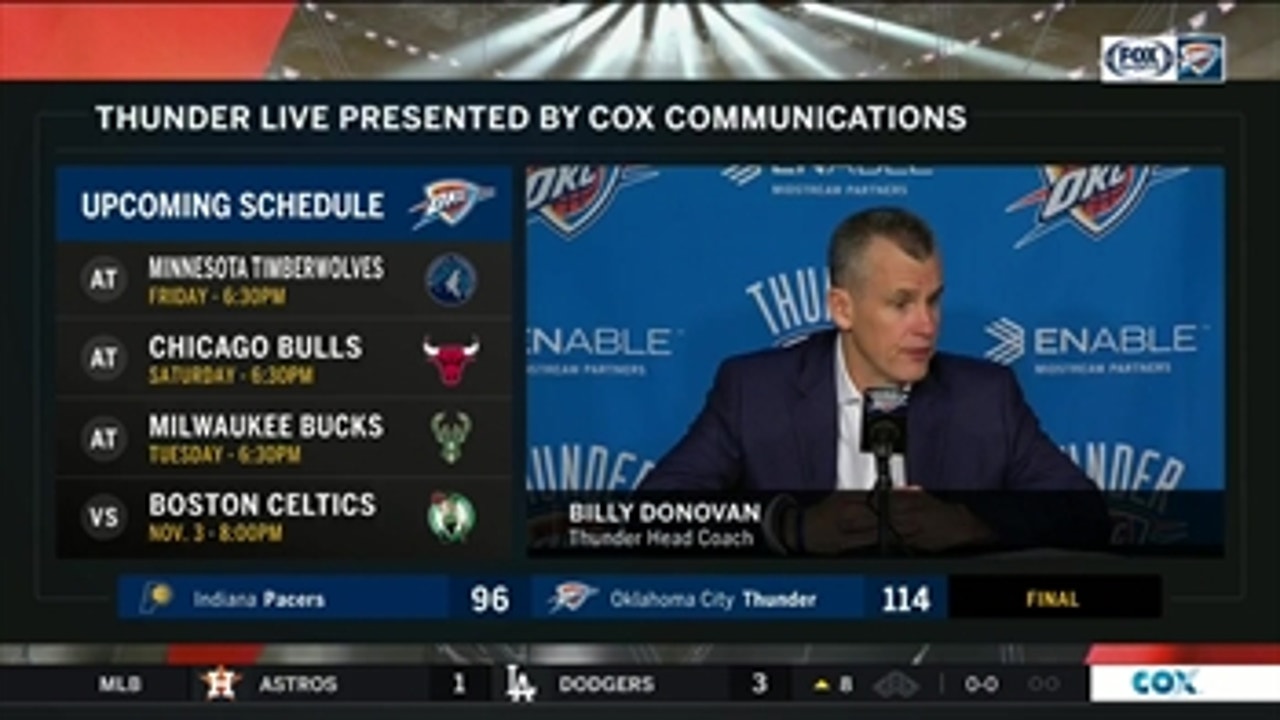 Billy Donovan on win: 'I thought we took a positive step tonight'