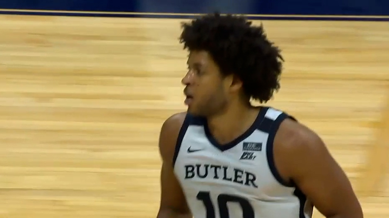 Butlers' Byrce Nze throws down a dunk vs Troy