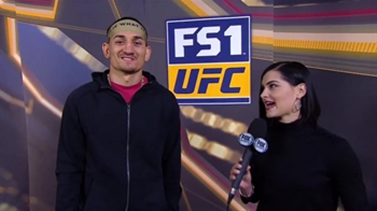 Max Holloway talks with Megan Olivi about his health before his title defense ' WEIGH-INS ' UFC 231