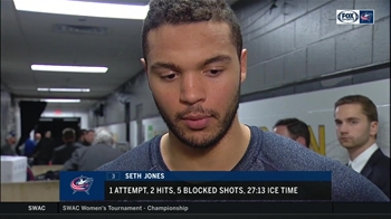 Seth Jones thinks the Blue Jackets played a good game against the Bruins while picking up a point on the road