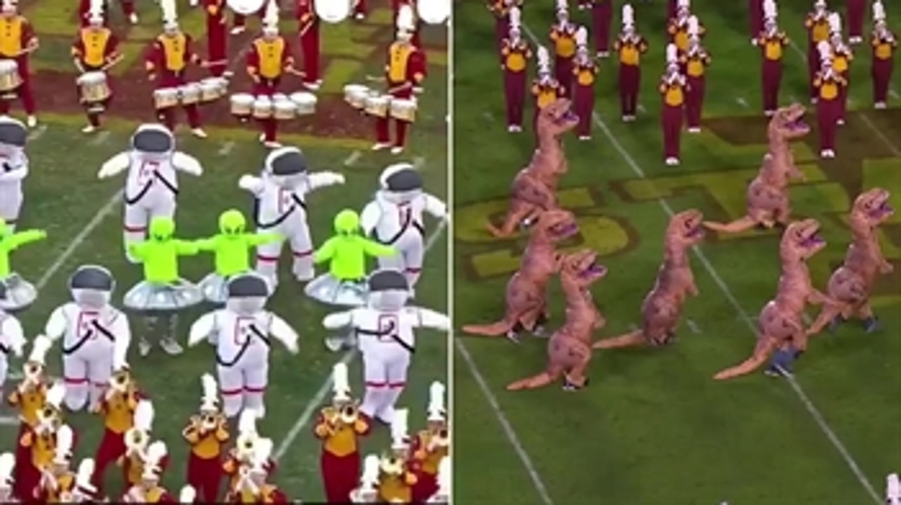 Watch Iowa State's epic 'Space Jam' and 'Jurassic Park' band performances side-by-side