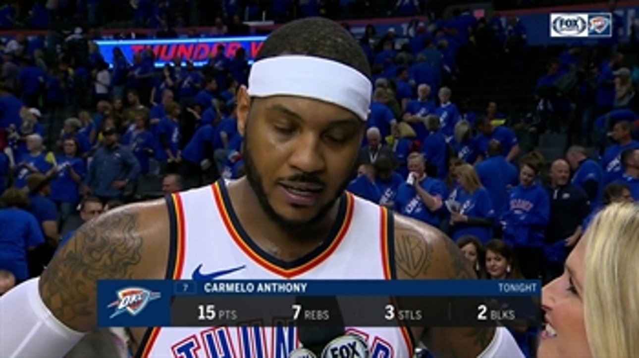 Carmelo Anthony on 'Playoff P' in Game 1 victory over Utah