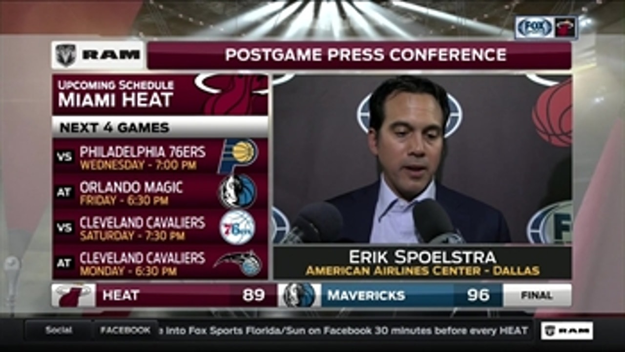Erik Spoelstra: We lacked our usual poise late