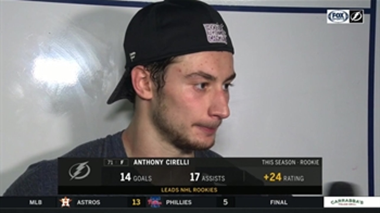 Anthony Cirelli on Lightning win: 'It was a great team effort tonight'