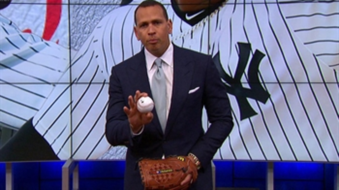 Alex Rodriguez demonstrates how Luis Severino has improved his pitching mechanics