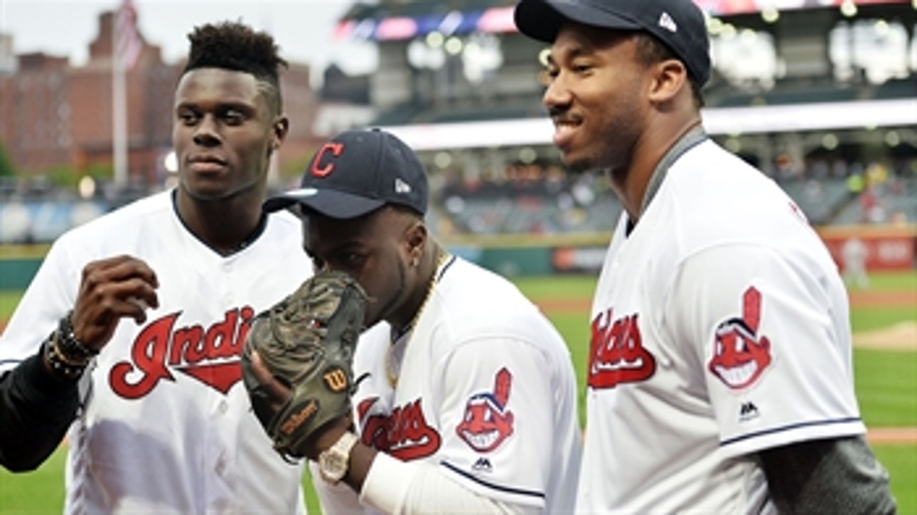 Cleveland Browns draft picks throw out first pitch at Indians game