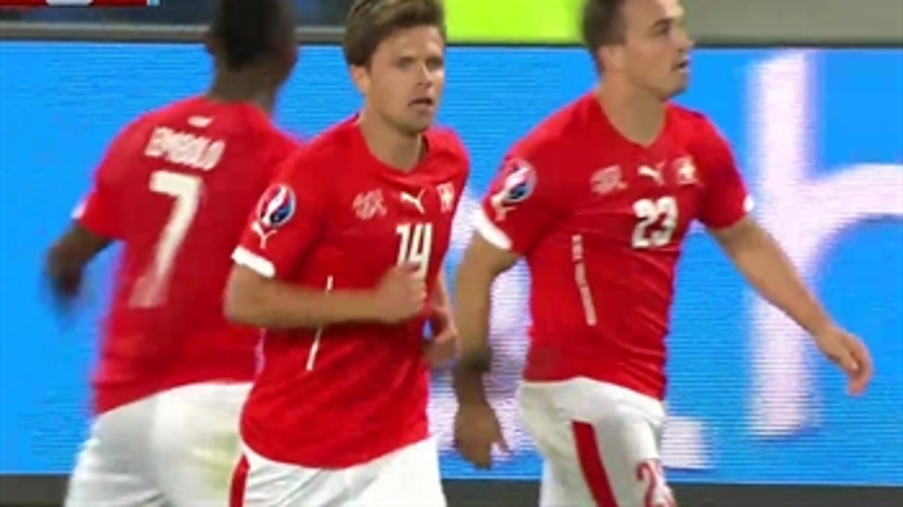 Stocker draws the Swiss level 2-2 against Slovenia - Euro 2016 Qualifiers Highlights