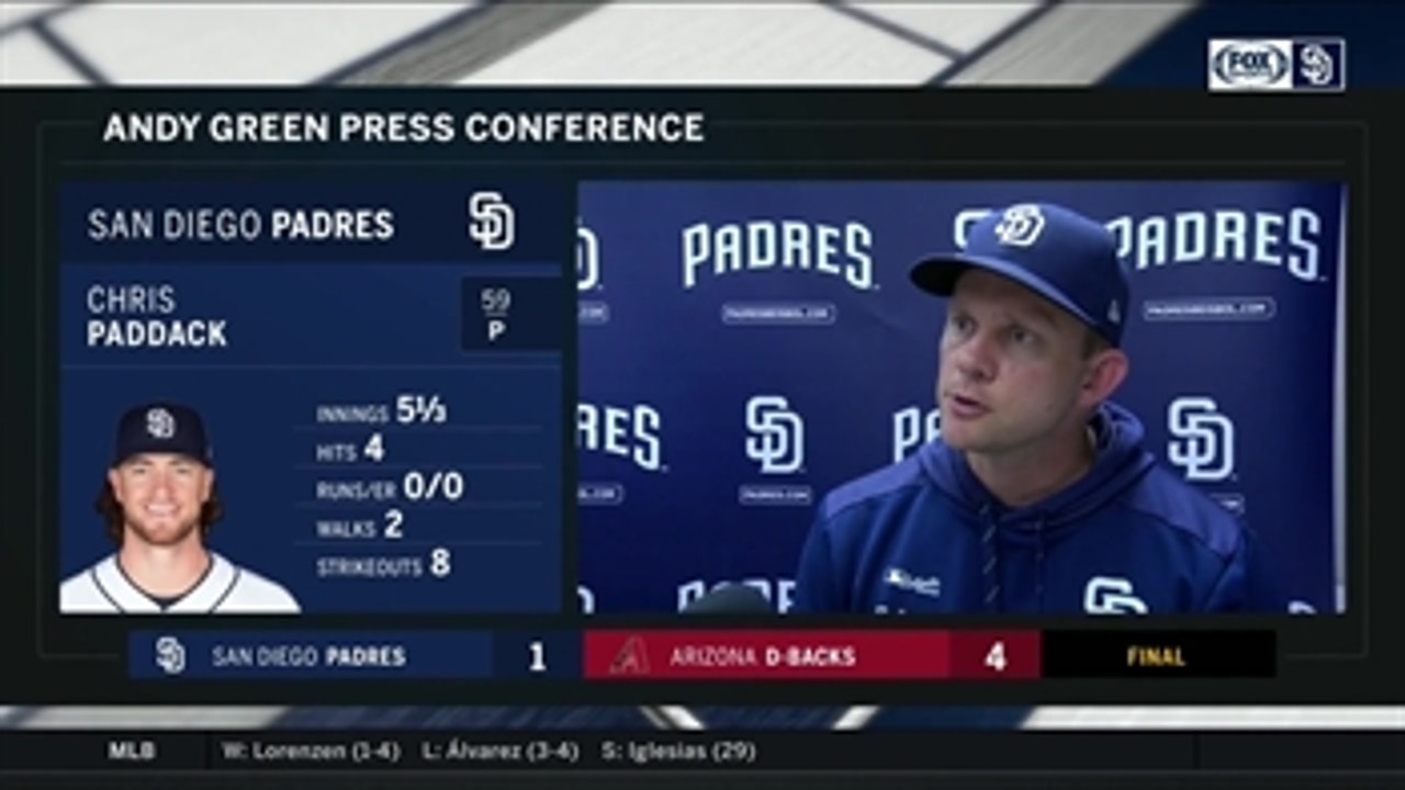 Padres manager Andy Green talks Paddack, Gellen, getting swept by DBacks