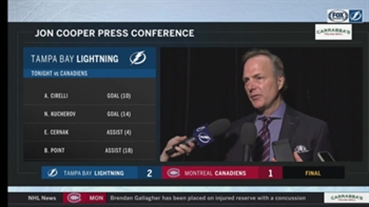 Jon Cooper talks about how Lightning took down Canadiens for their 5th-straight win