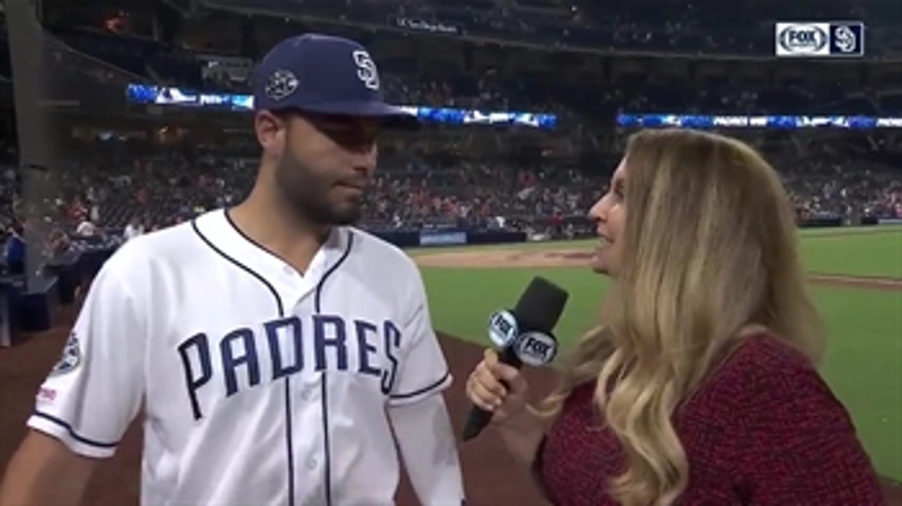 Eric Hosmer talks after his monster night at the plate