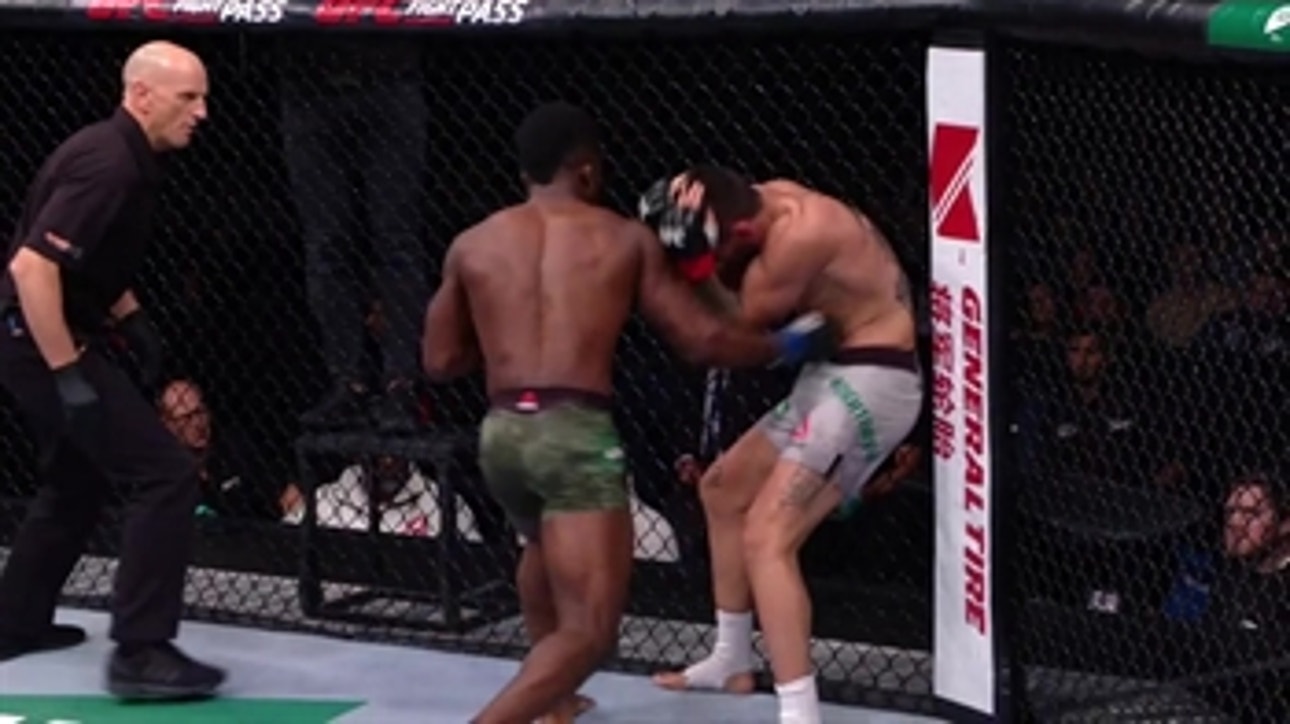 Suman Mokhtarian is finished by Sodiq Yusuff with a 1st round flurry of punches ' HIGHLIGHTS ' UFC FIGHT NIGHT