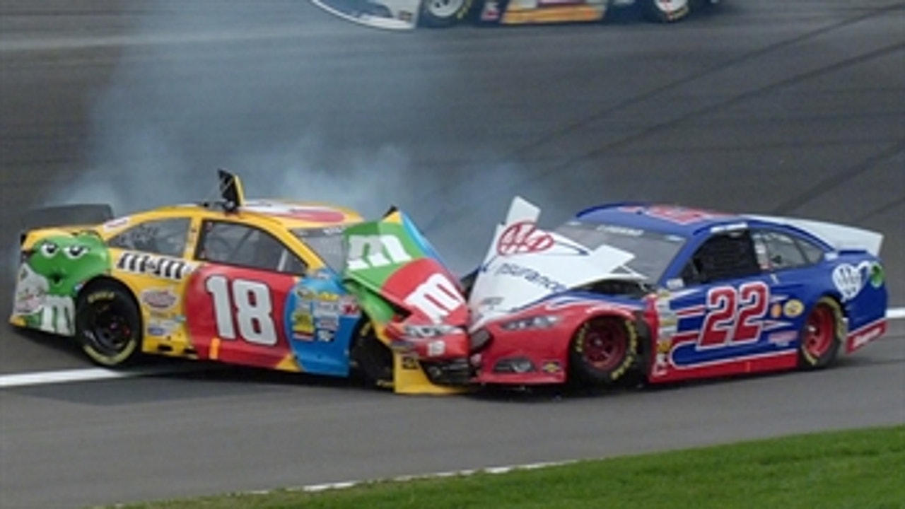 Throwback to Kyle Busch and Joey Logano's head-on collision at Kansas