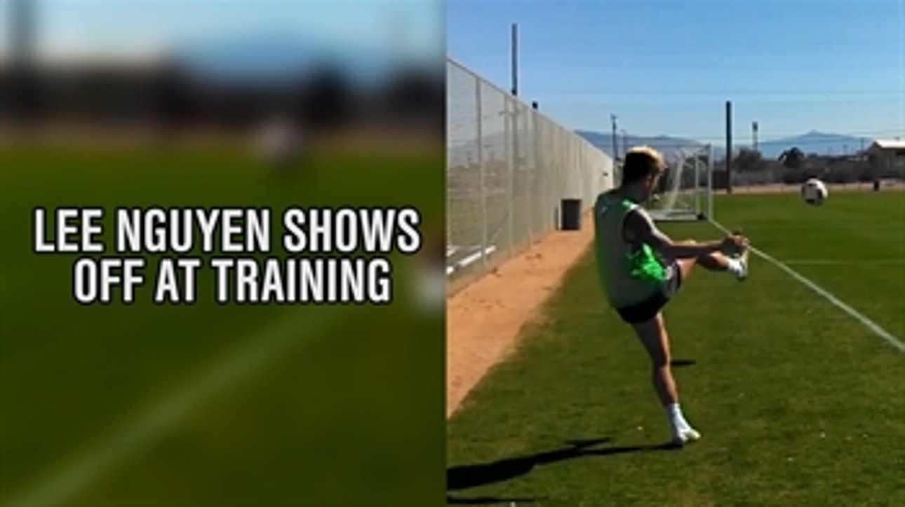 Lee Nguyen shows off at training