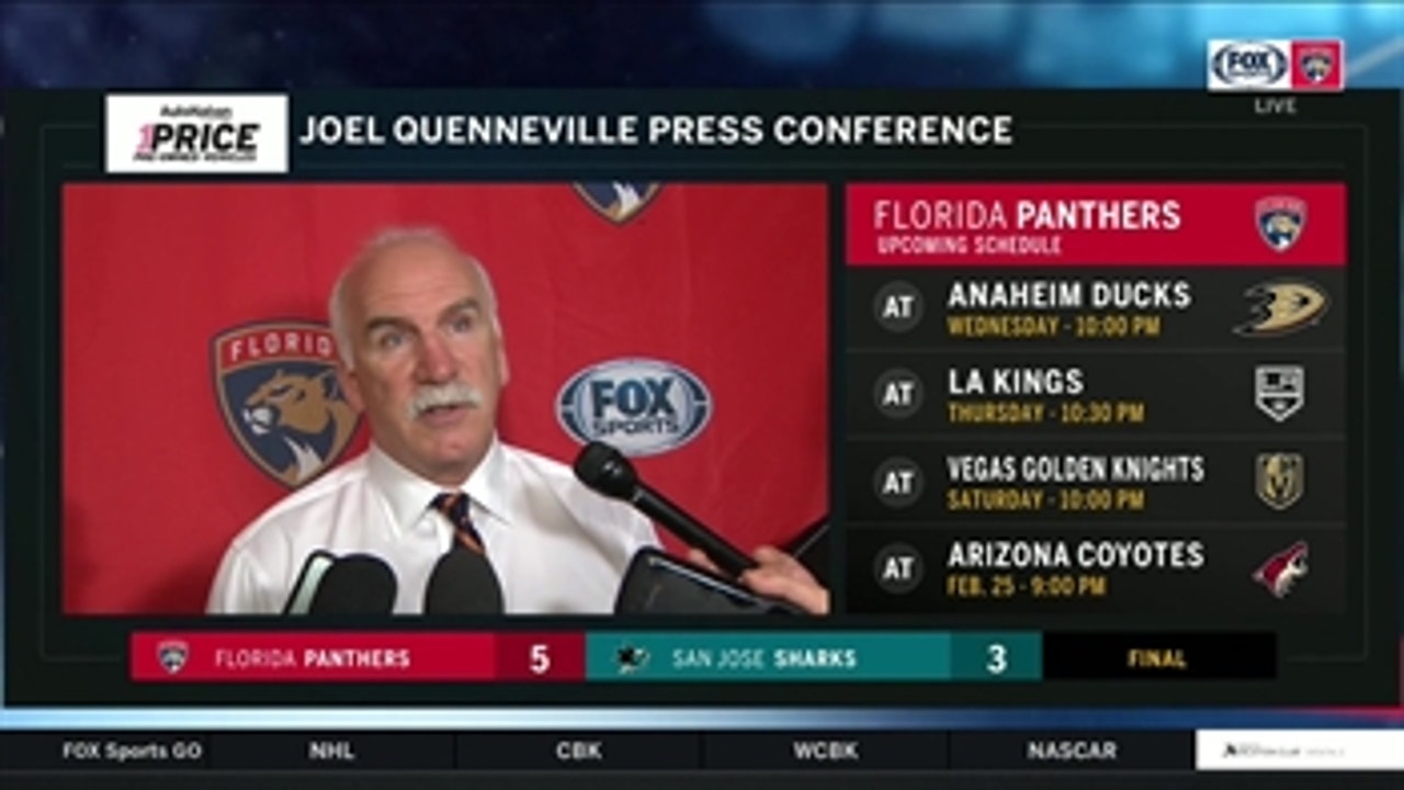 Joel Quenneville: 'I thought we had real balance in our game'