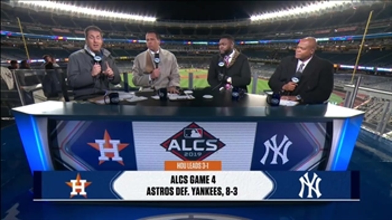 Alex Rodriguez, David Ortiz and Frank Thomas react to the Astros' dominant win in Game 4