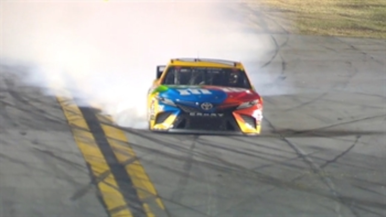 Defending NASCAR Cup series champ Kyle Busch gets knocked into the wall and out of the race at the 2020 Daytona 500