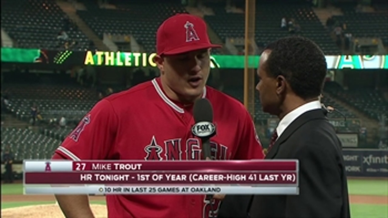 Mike Trout hits first home run of season in 4-1 win over A's