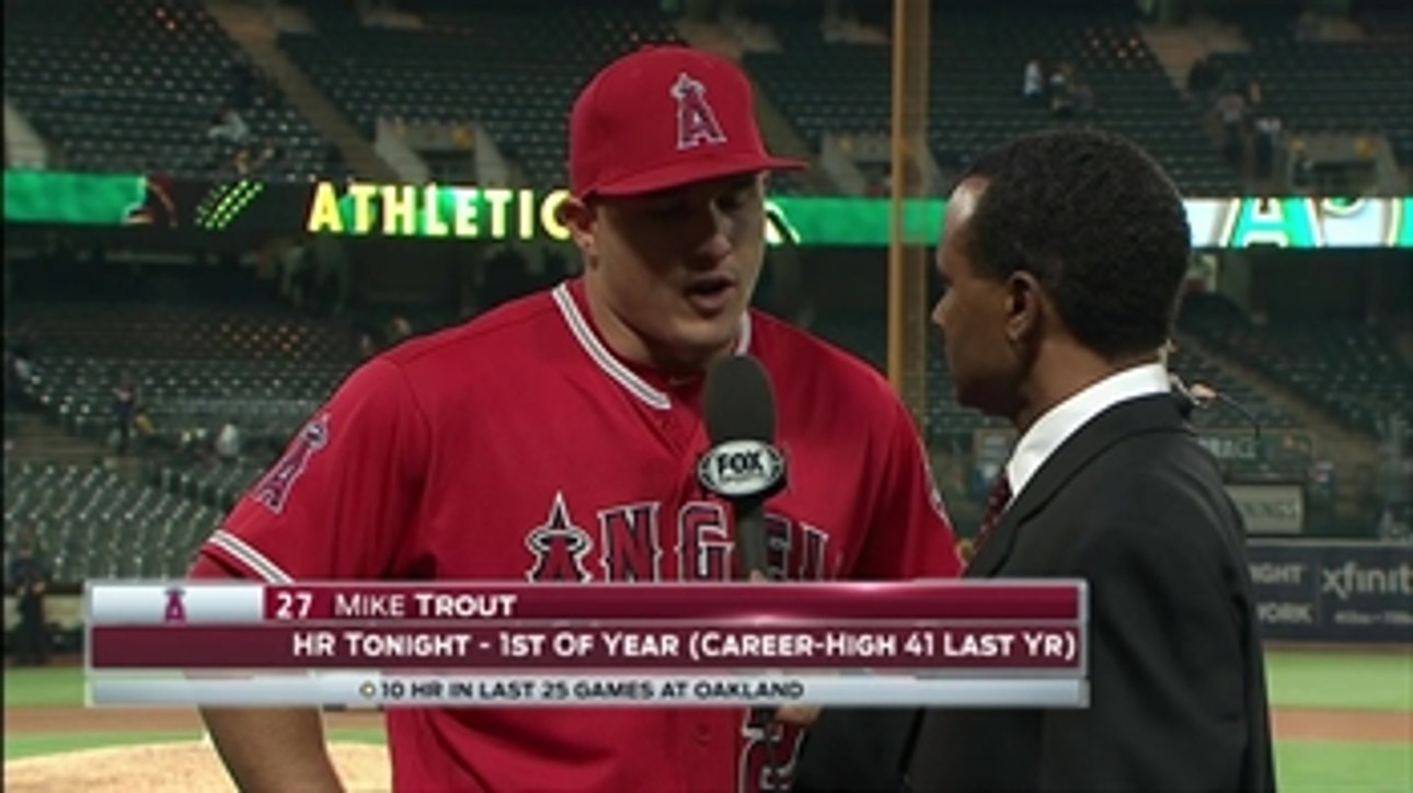 Mike Trout hits first home run of season in 4-1 win over A's