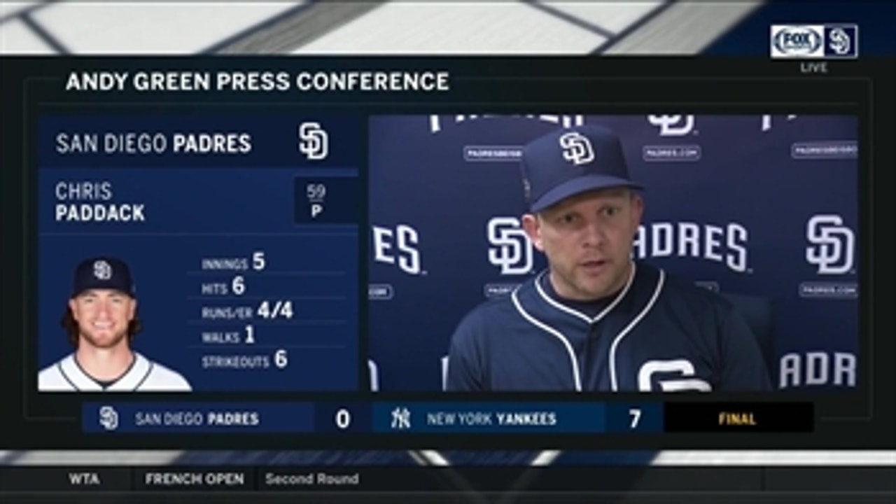 Padres manager Andy Green recaps series loss to Yanks, looks ahead to upcoming homestand