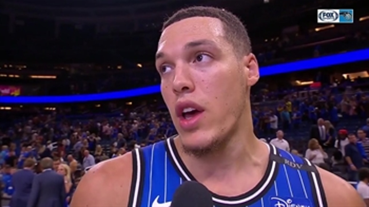 Aaron Gordon talks about his strong play on both sides of the floor, win over Heat